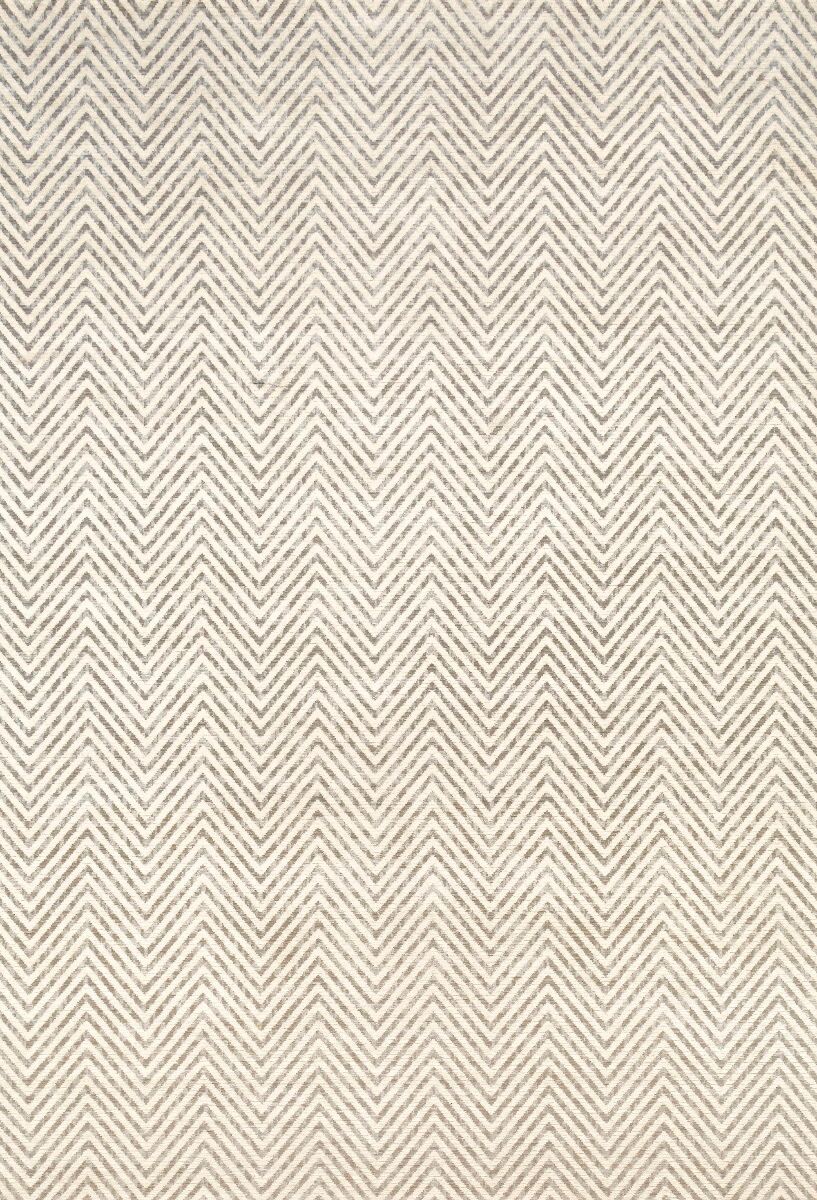 Nowoczesny dywan Luno Cold Beige z geometrycznym wzorem w zygzaki w odcieniach beżu i szarości.